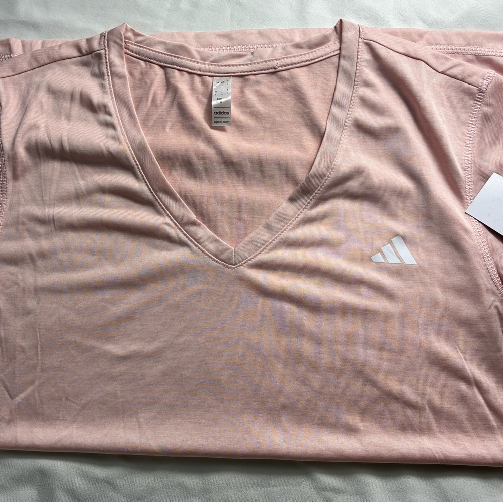 Adidas Light Pink V-Neck Tee